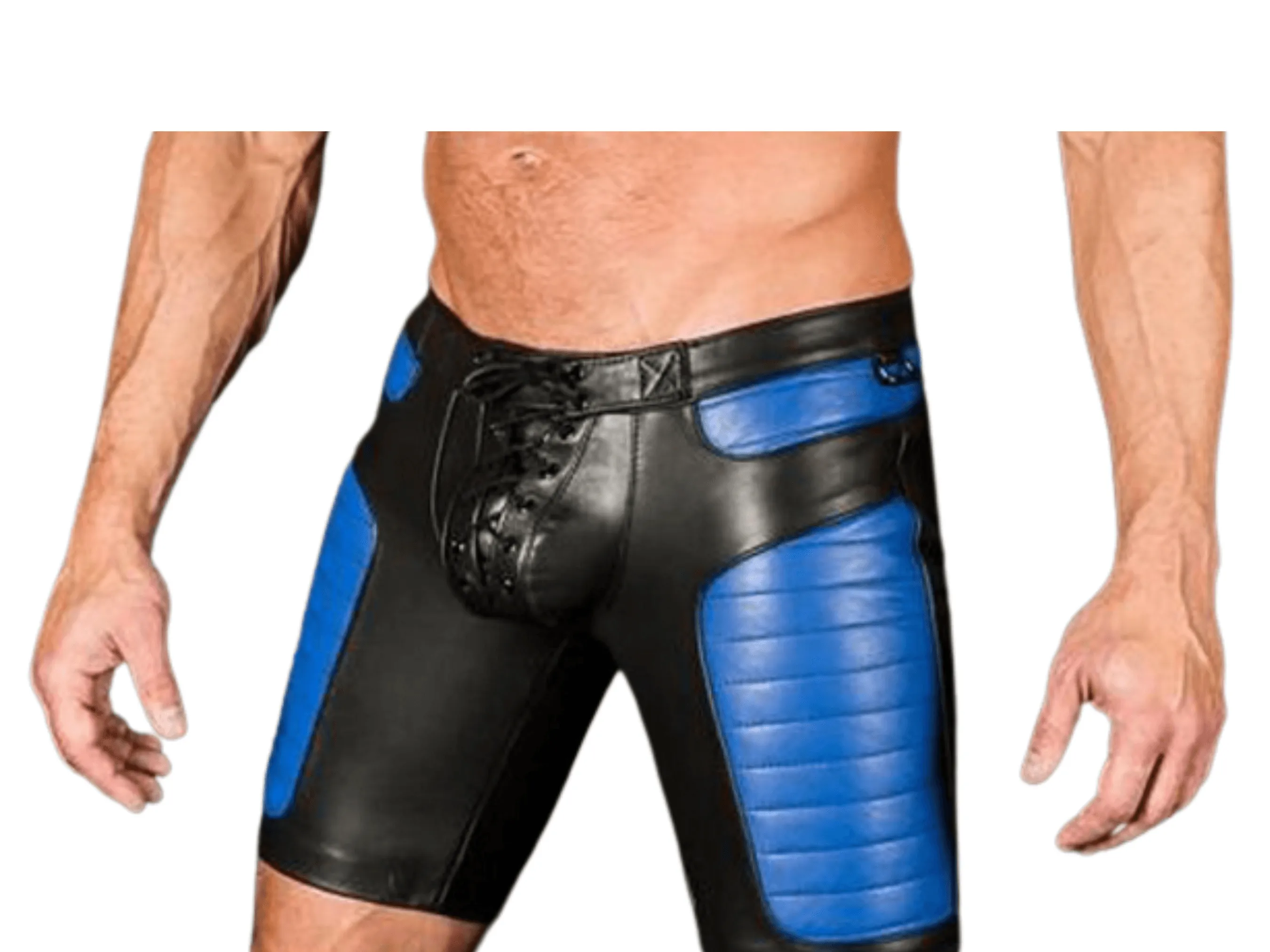 Mens Leather Football Shorts