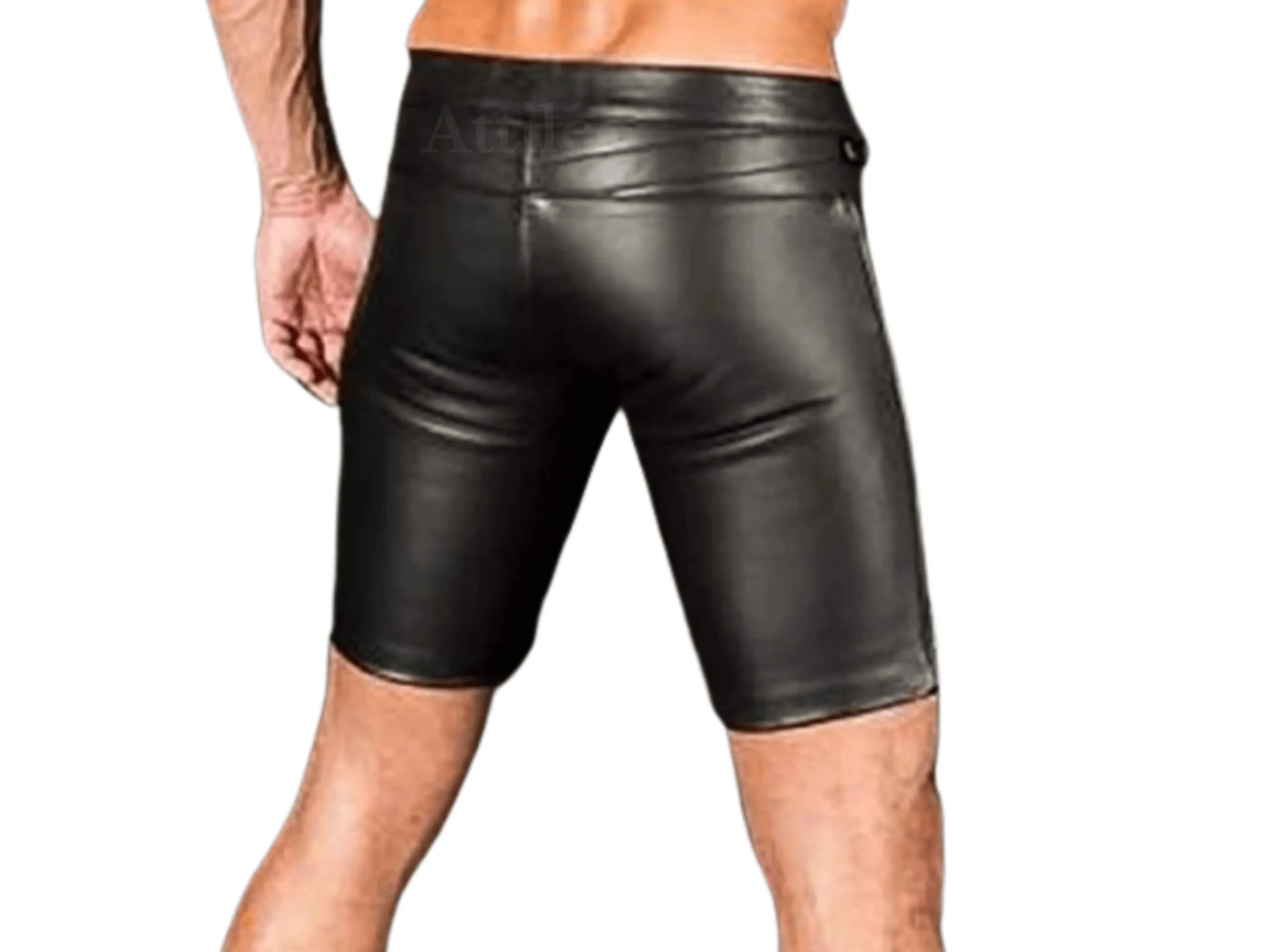 Mens Leather Football Shorts