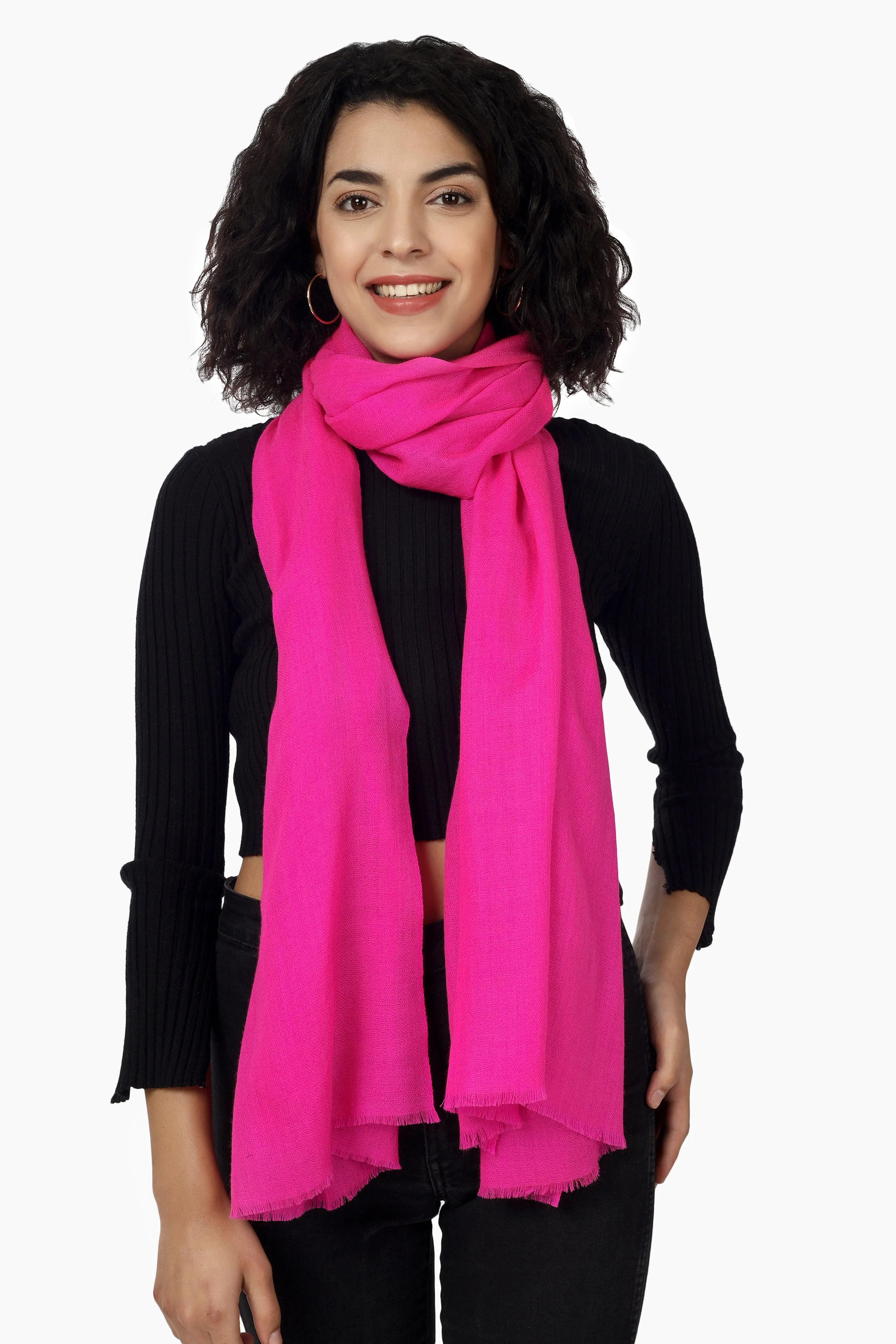 Merino Wool Scarf (Fuchsia)