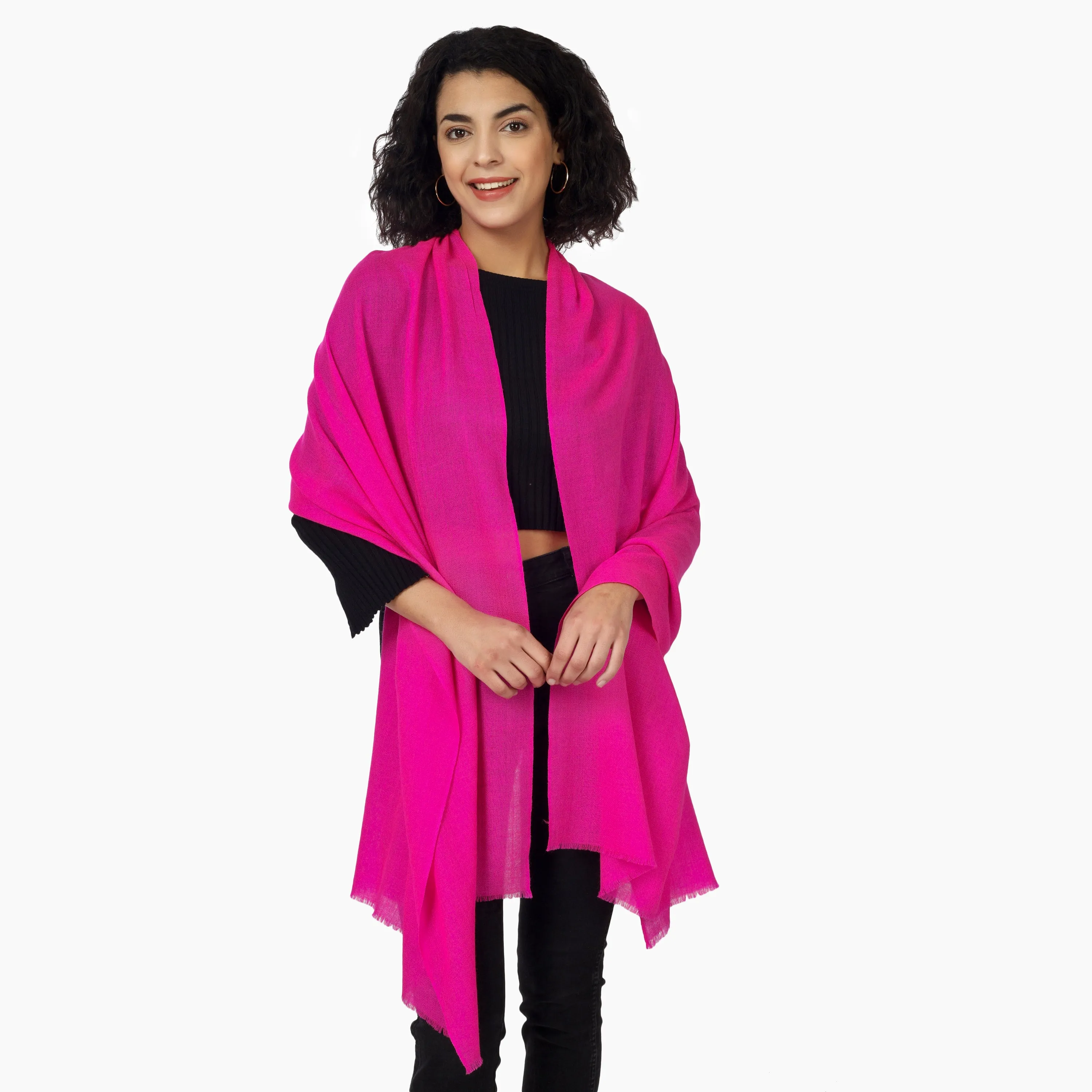 Merino Wool Scarf (Fuchsia)