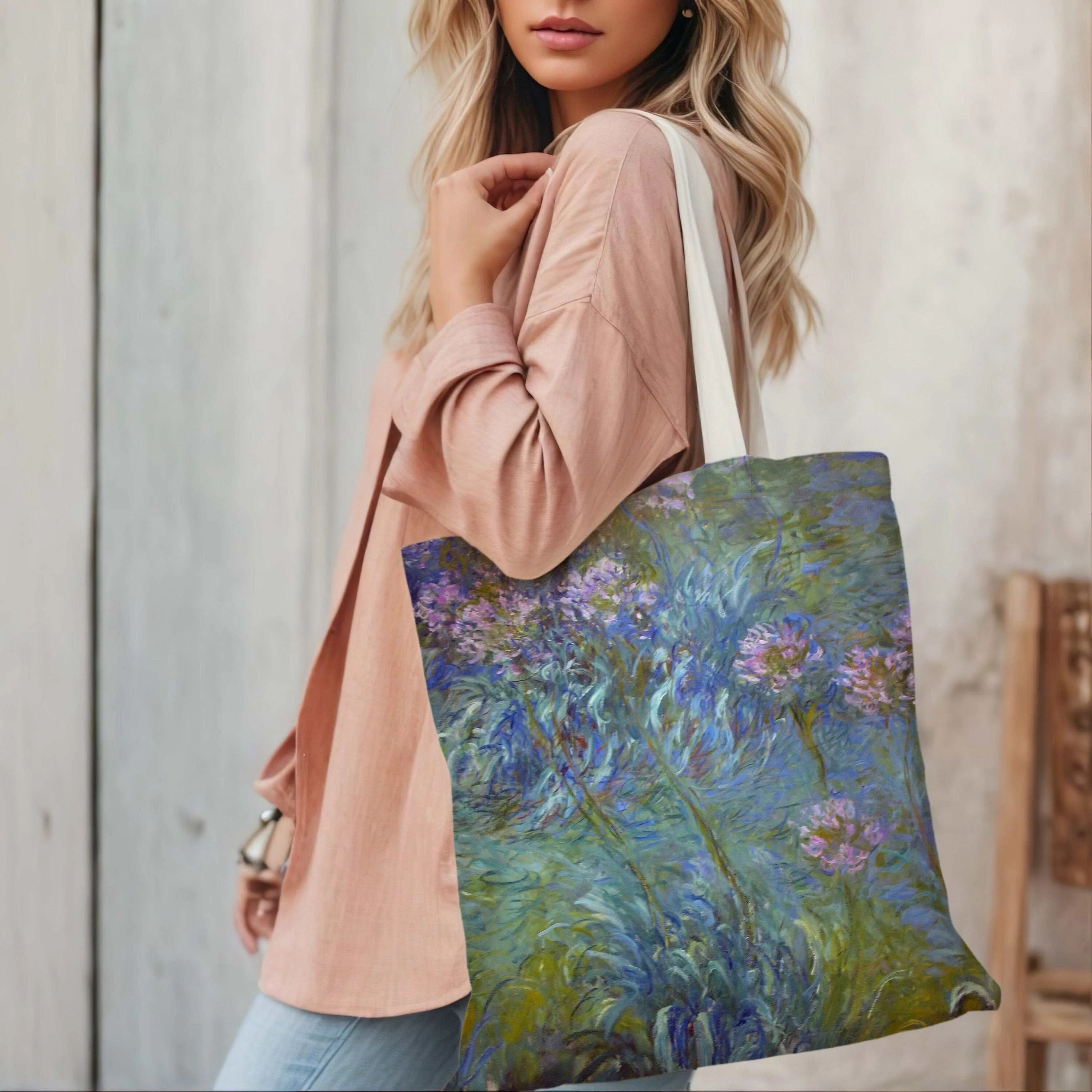 Monet Agapanthus Canvas Shopper Tote