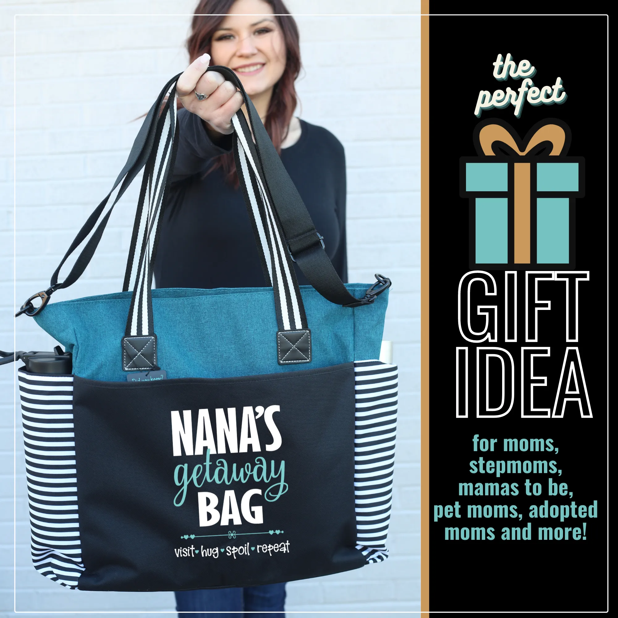 Nana's Getaway LouLou Teal Tote Bag for Grandmothers