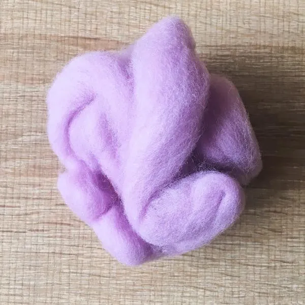 Needle felted supplies wool felting purple wool Roving for felting short fabric