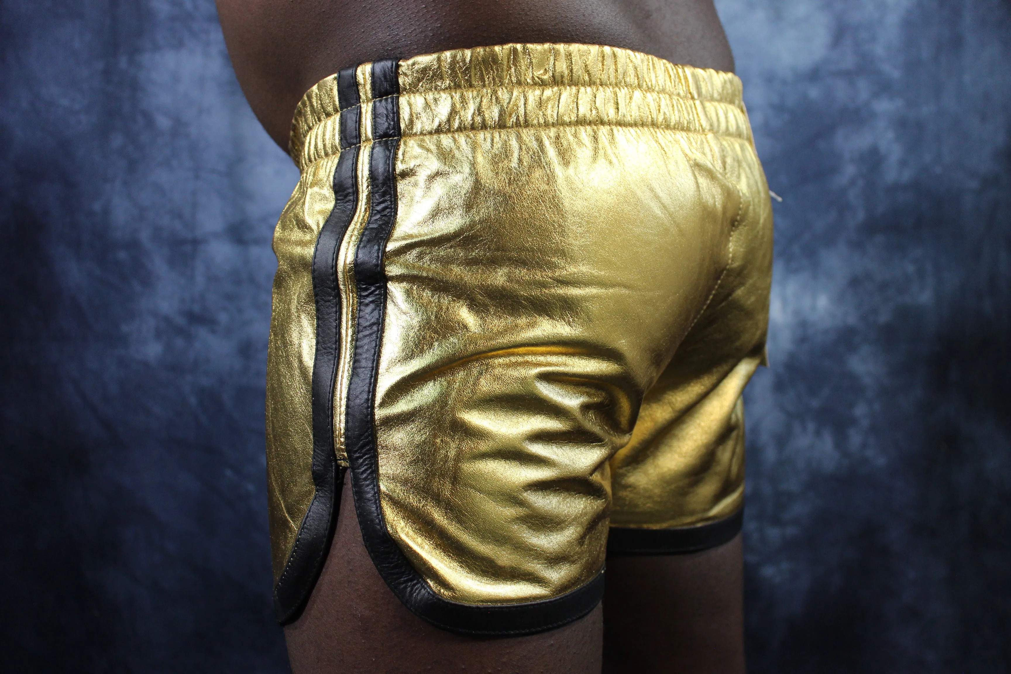 OnF Booty Shorts in Gold with Black