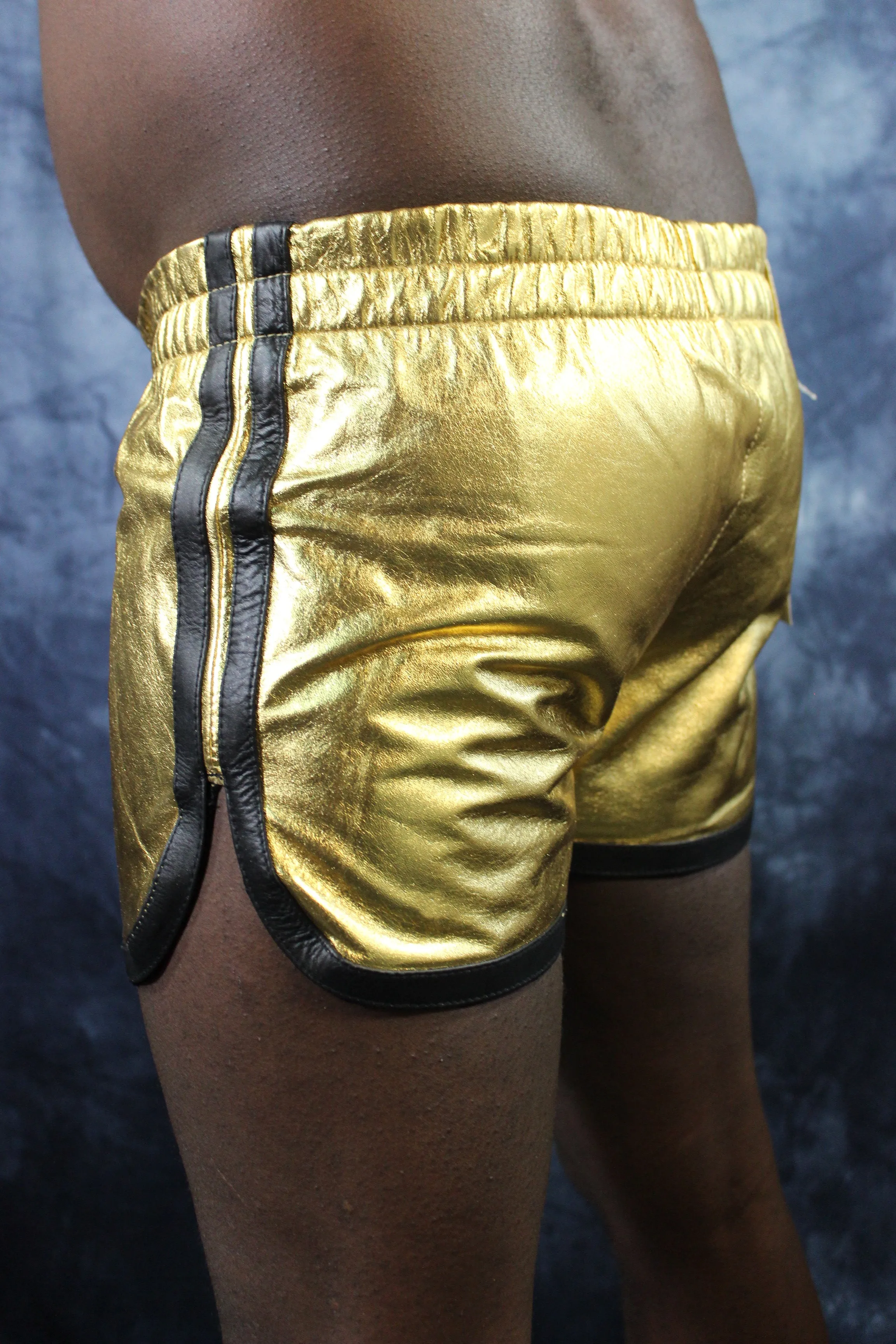 OnF Booty Shorts in Gold with Black