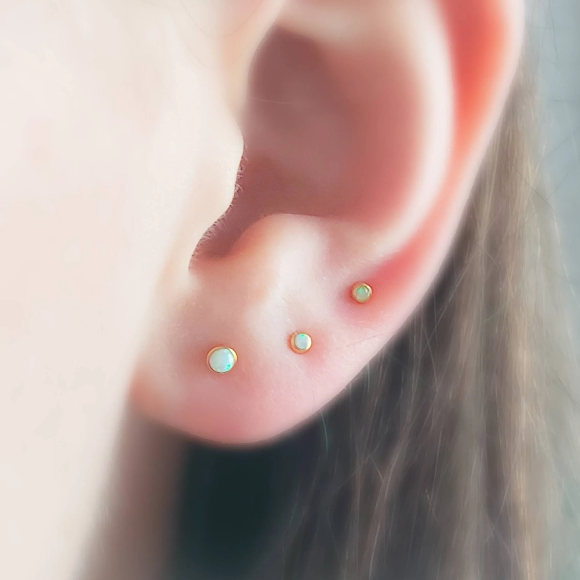 Opal Threaded Ball Back Studs