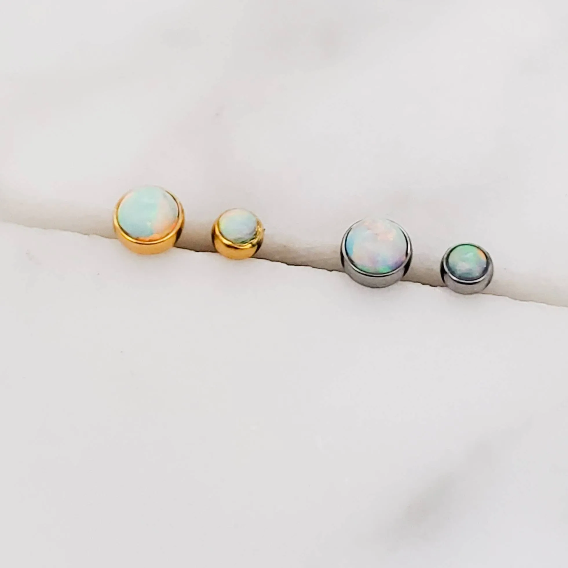 Opal Threaded Ball Back Studs