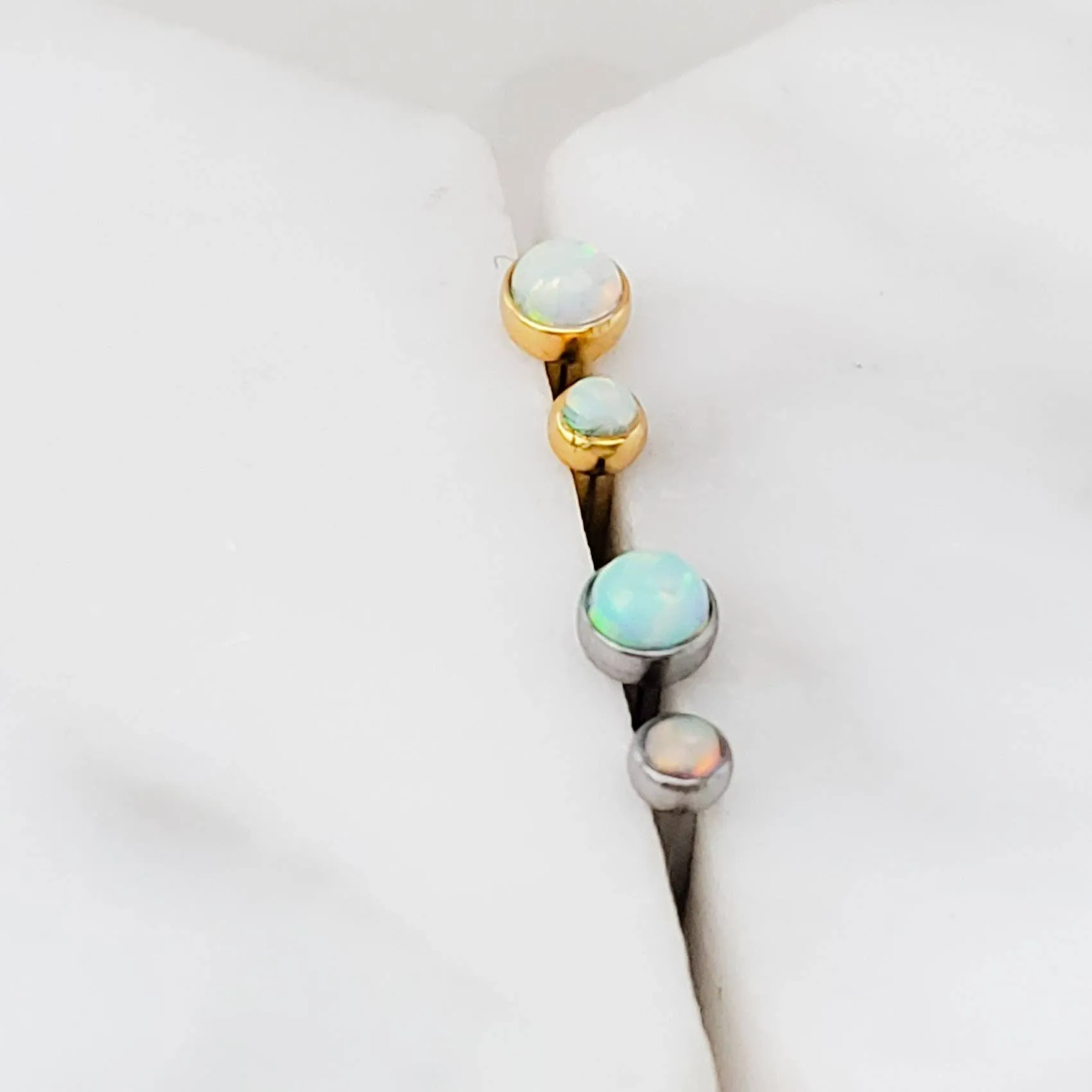 Opal Threaded Ball Back Studs