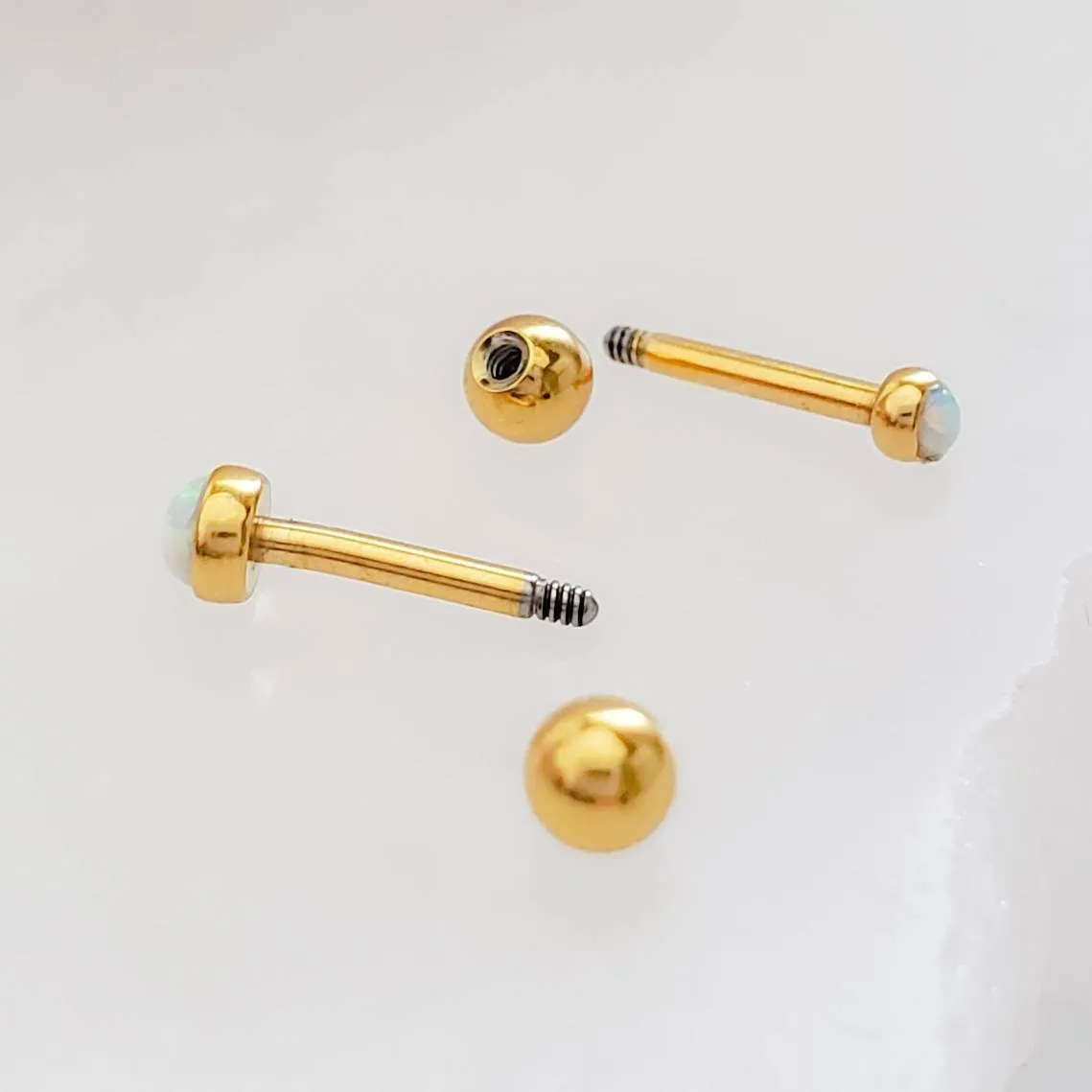 Opal Threaded Ball Back Studs