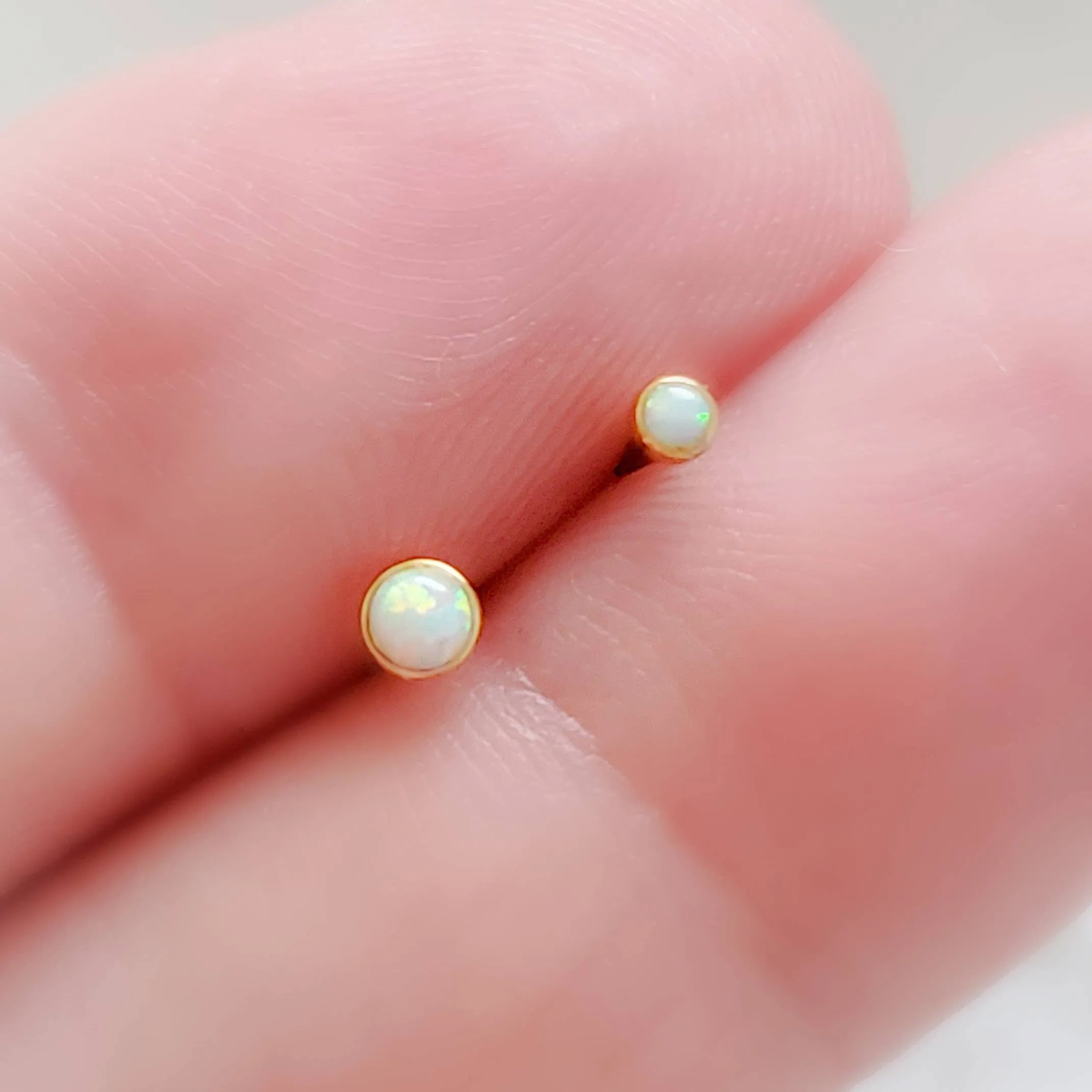 Opal Threaded Ball Back Studs