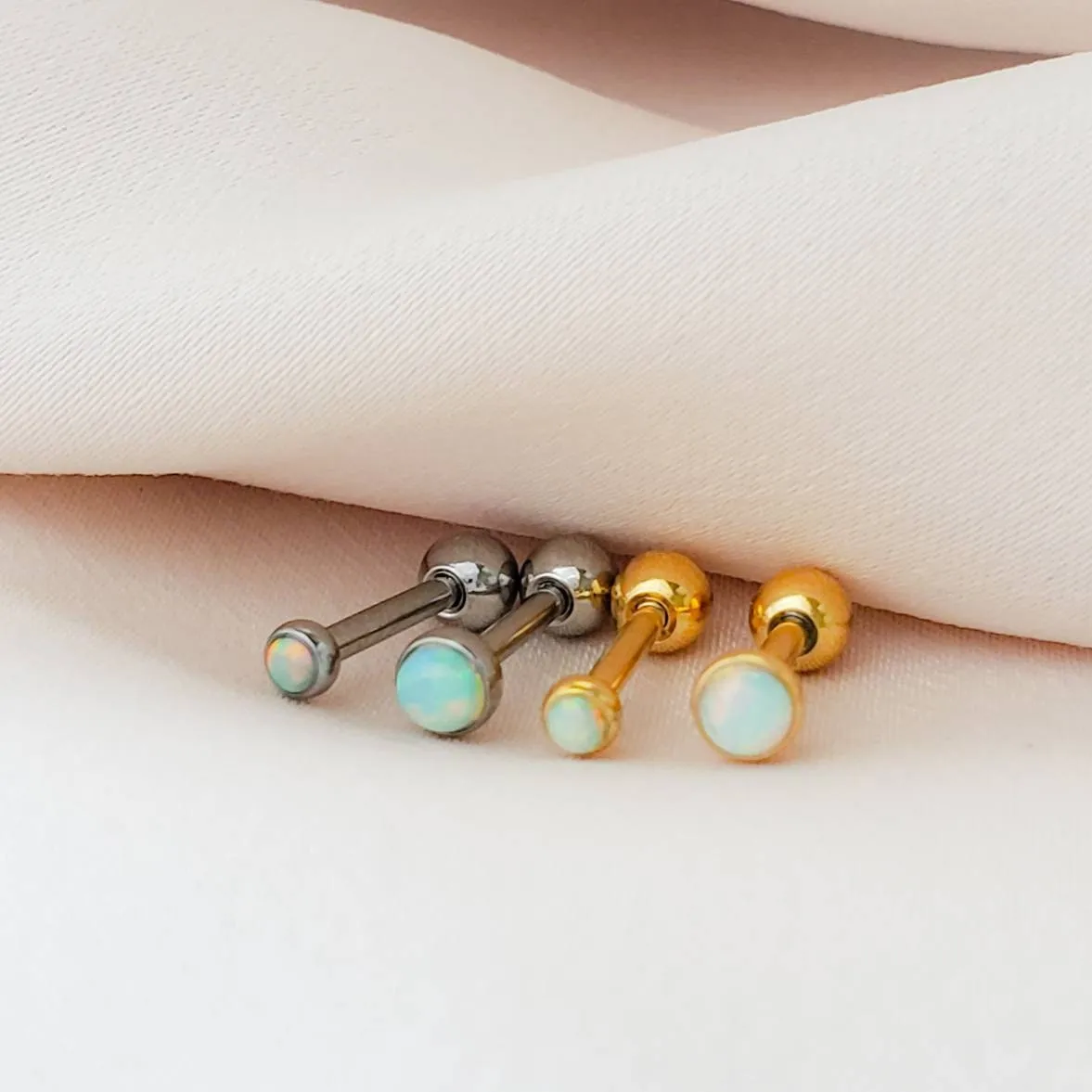 Opal Threaded Ball Back Studs