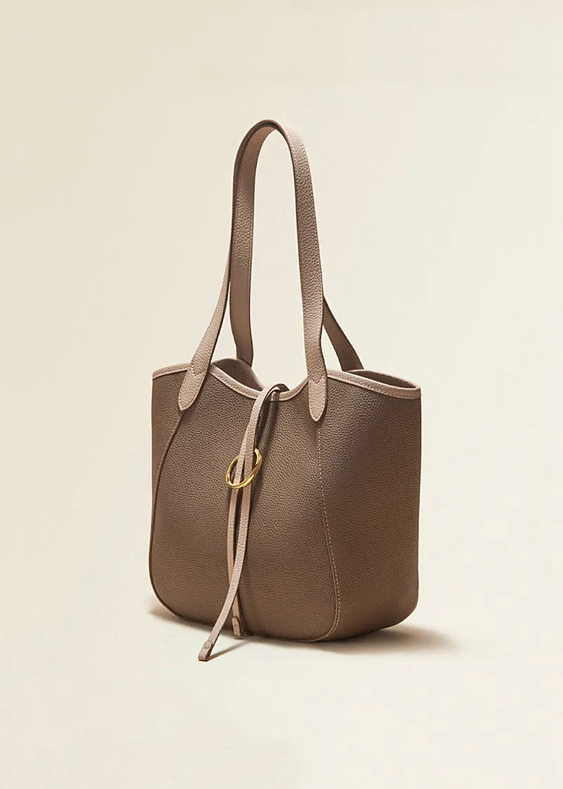 Pebble Leather Tassel Tote Bag