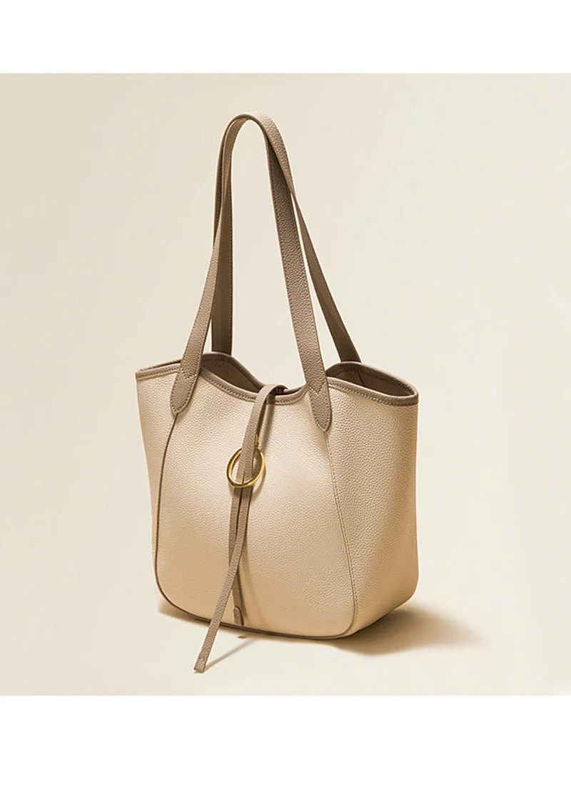 Pebble Leather Tassel Tote Bag