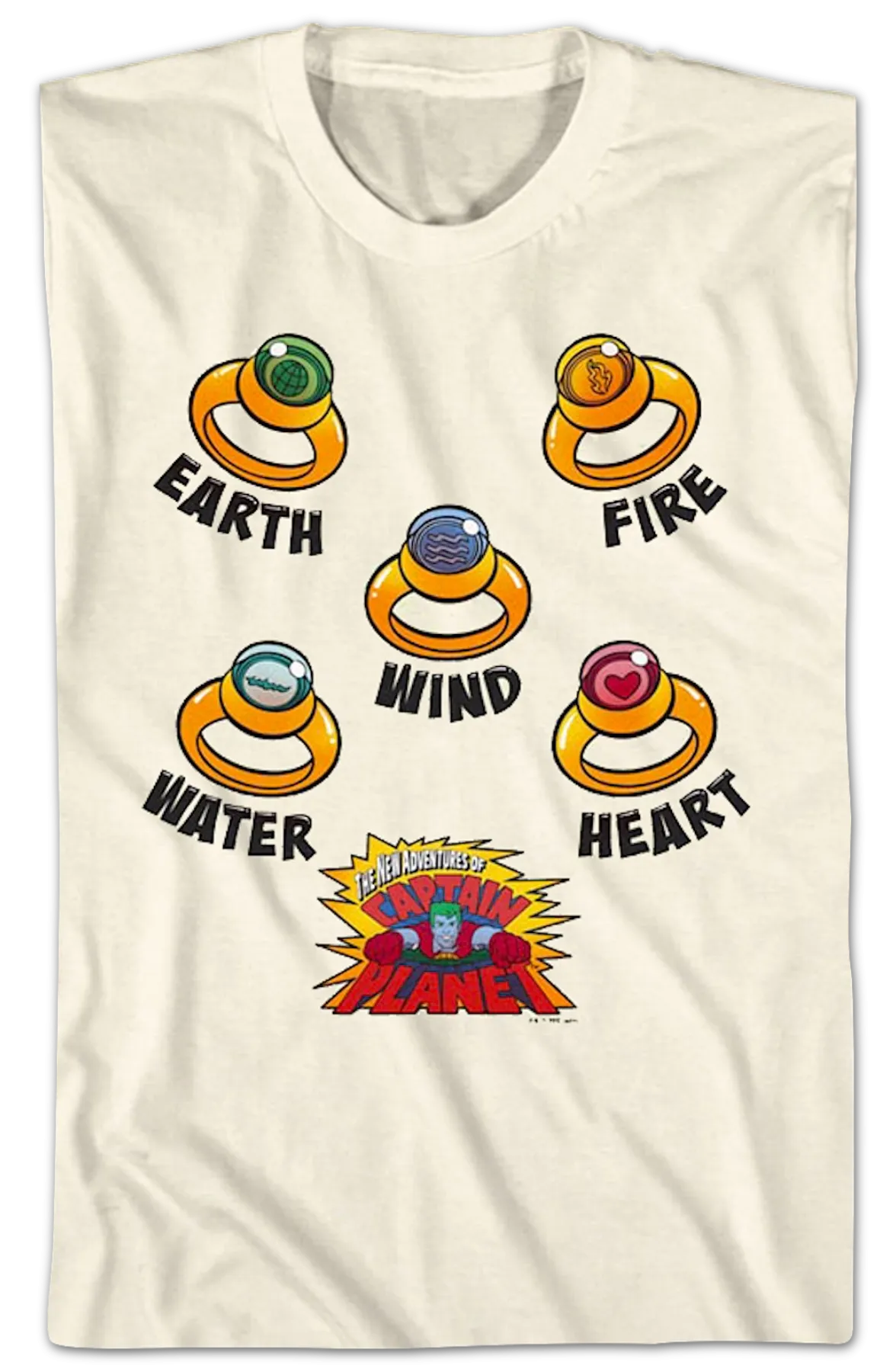 Planeteer Rings Captain Planet T-Shirt