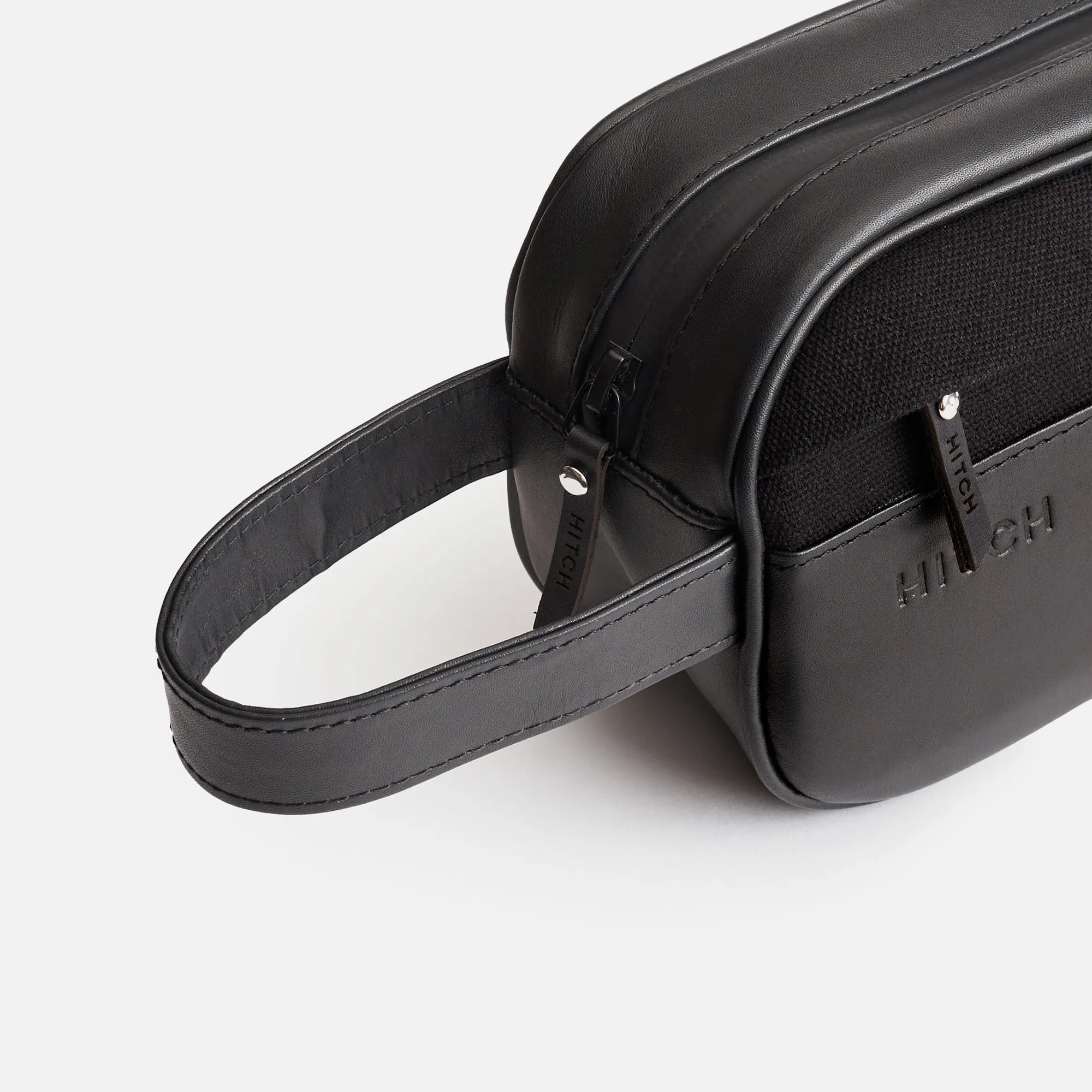 Premium Dopp Kit - Natural Leather - Black