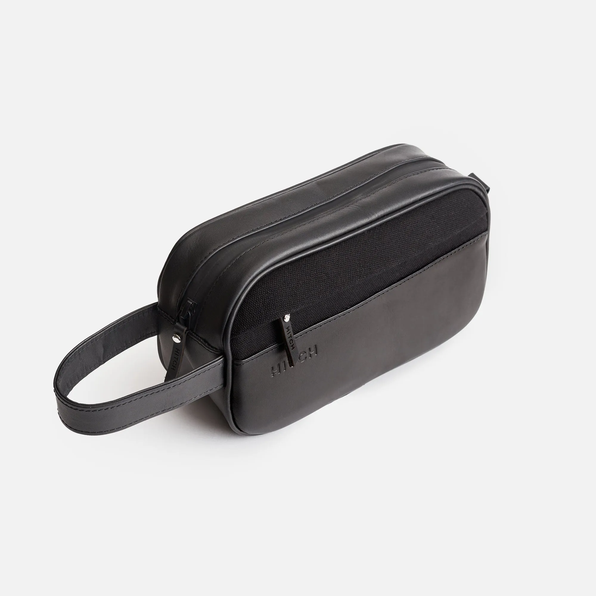 Premium Dopp Kit - Natural Leather - Black