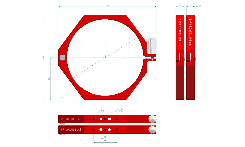 PrimaLuce Lab 180mm PLUS support rings