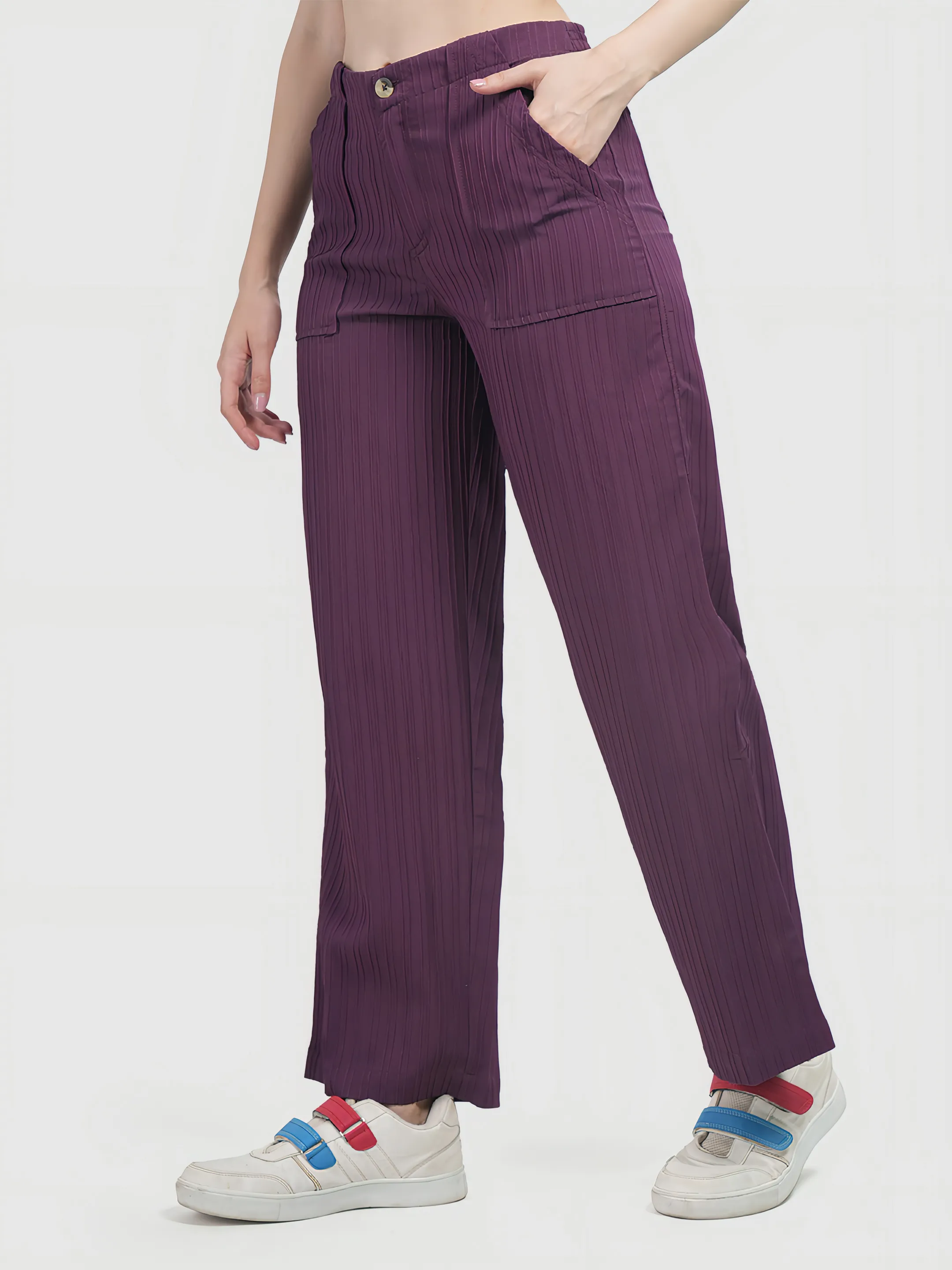 Purple Colour | Women Formal Trousers Regular Fit