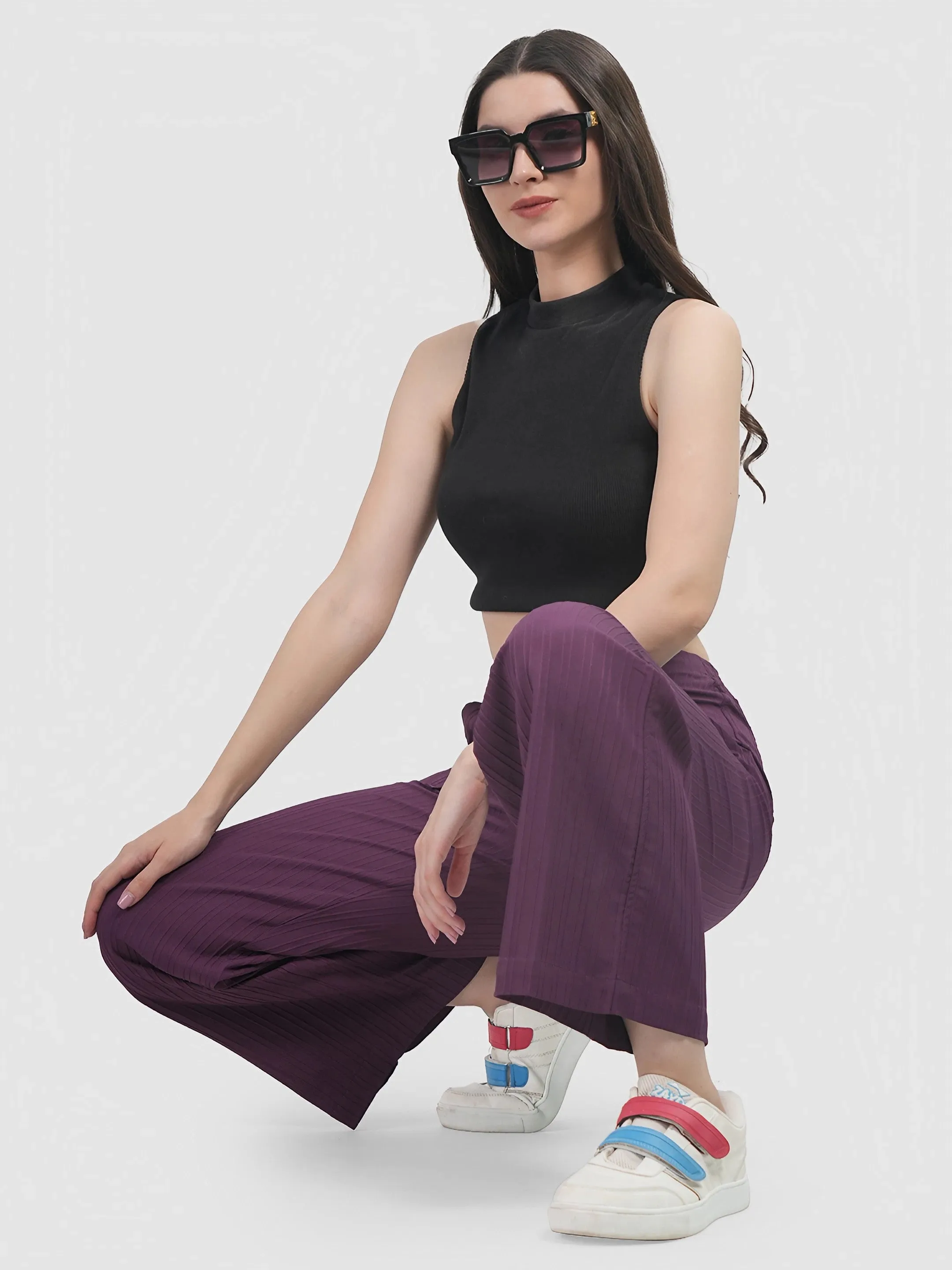 Purple Colour | Women Formal Trousers Regular Fit