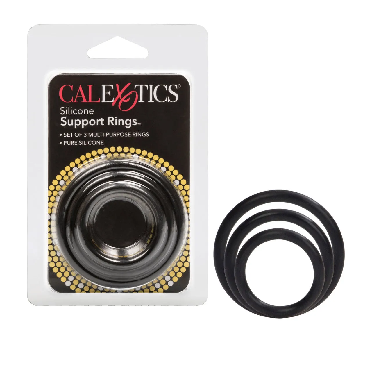 Rings! Silicone Support Rings Cock Rings (3 Piece Set) - Black