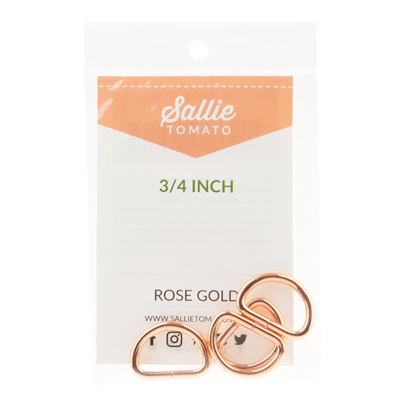 Sallie Tomato 3/4" D-Rings - Set of Four Rose Gold