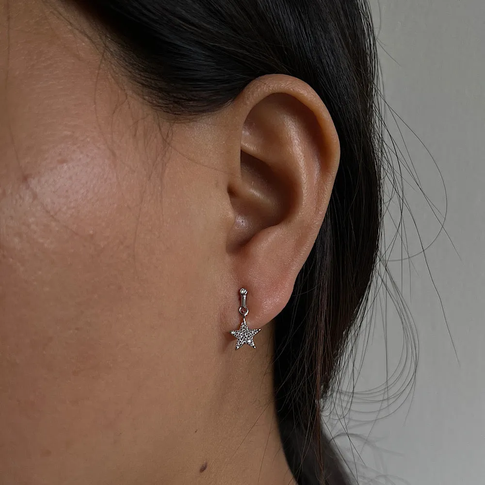 Shooting Zircon Star Helix Studs