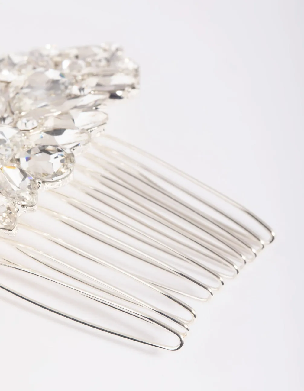 Silver Diamante Statement Comb