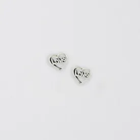 Silver Love Heart Ear Stud Elegant Jewelry for a Touch of Romance