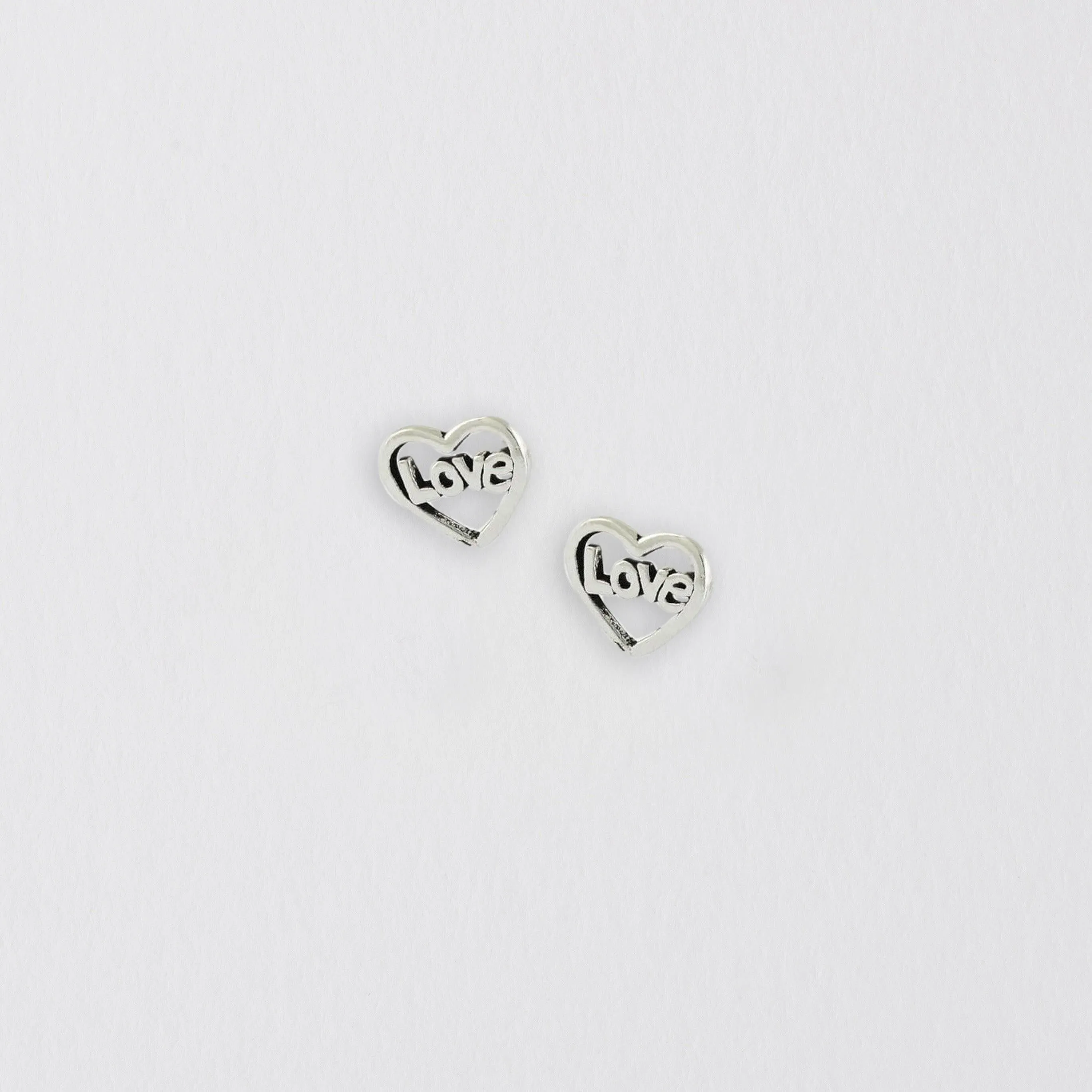 Silver Love Heart Ear Stud Elegant Jewelry for a Touch of Romance