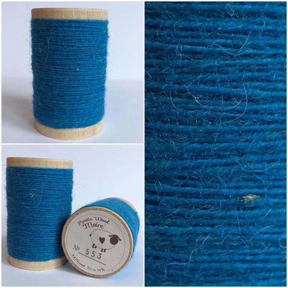 SKY BLUE Hand Dyed Fat EIGHTH Wool Fabric for Wool Applique and Rug Hooking