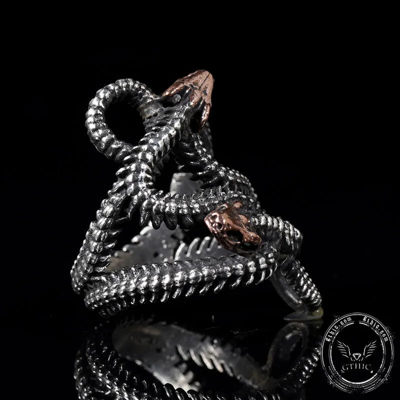 Snake Skeleton Sterling Silver Animal Ring