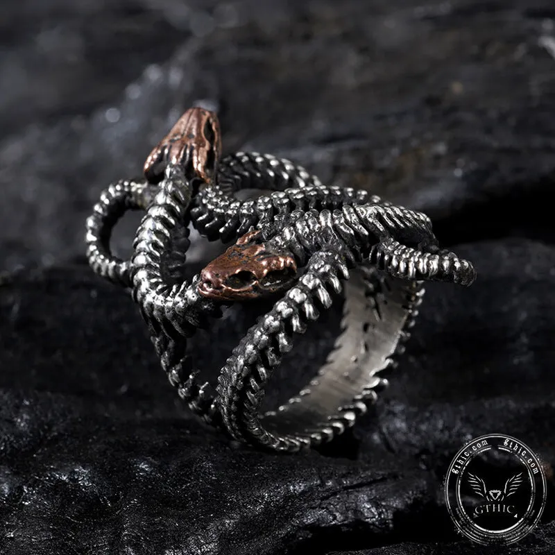 Snake Skeleton Sterling Silver Animal Ring