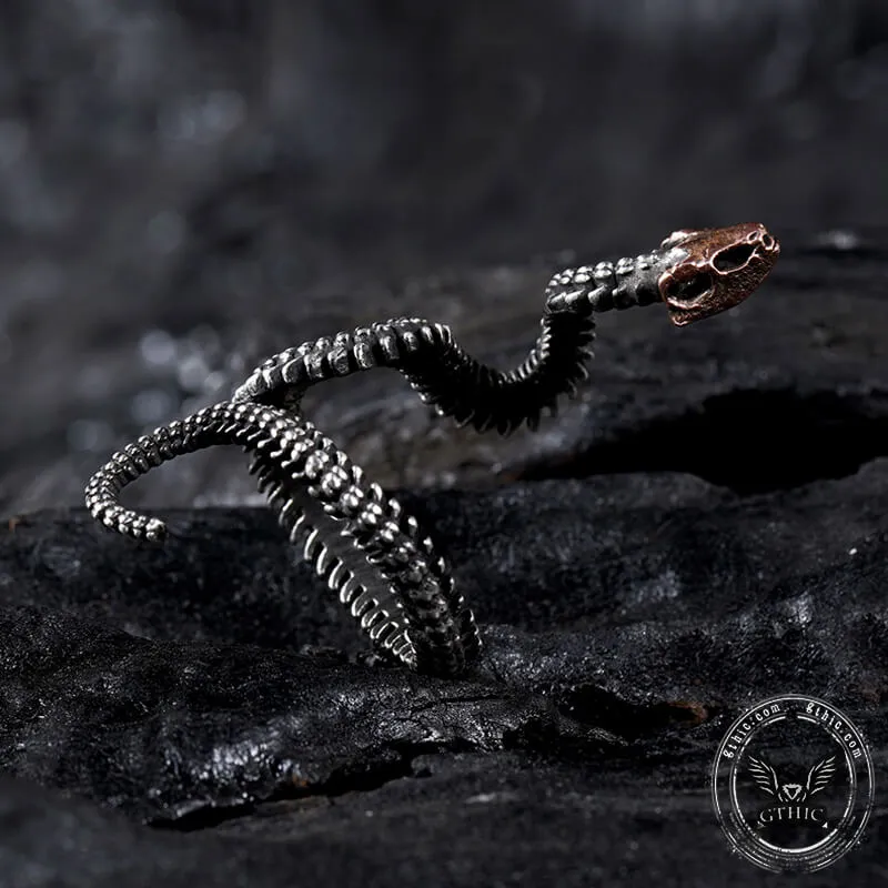 Snake Skeleton Sterling Silver Animal Ring