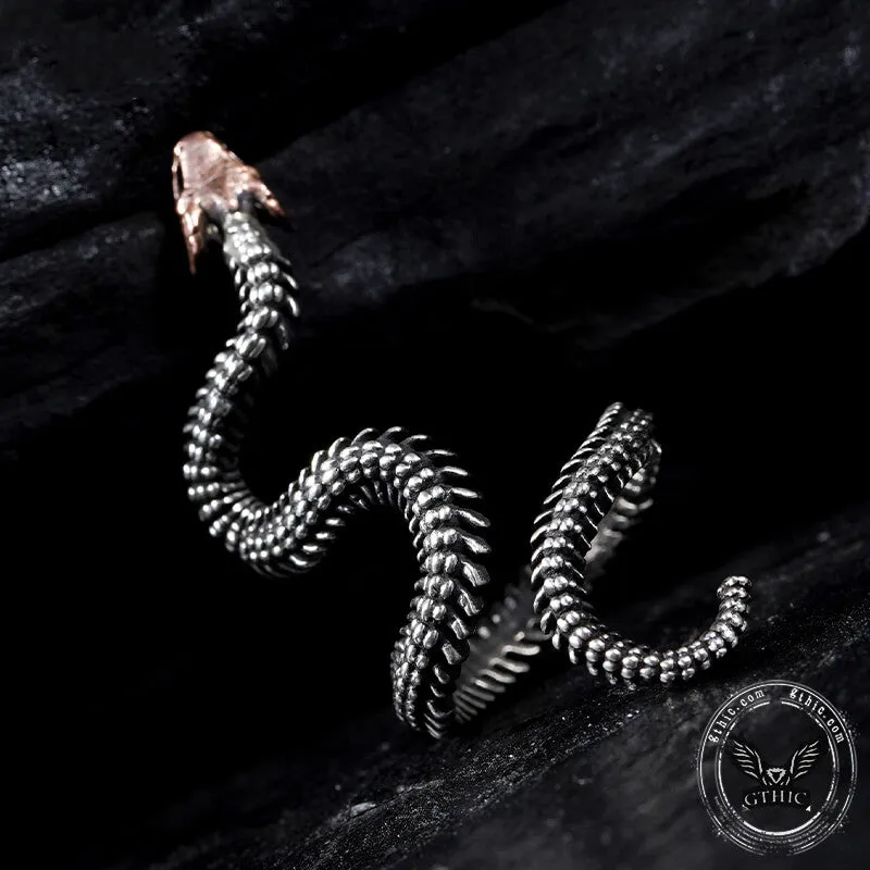 Snake Skeleton Sterling Silver Animal Ring