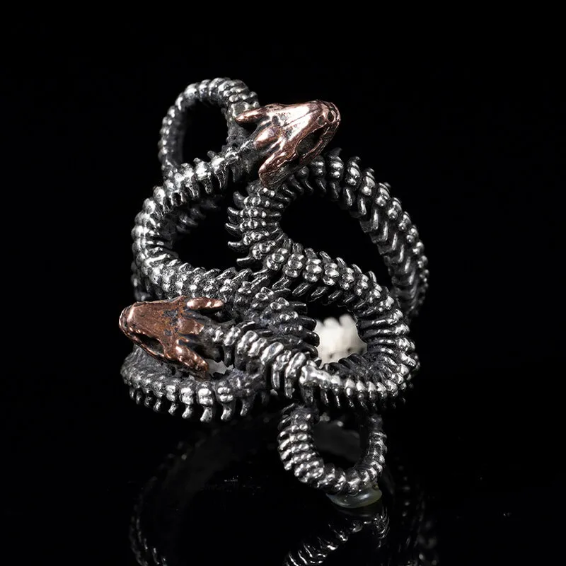 Snake Skeleton Sterling Silver Animal Ring