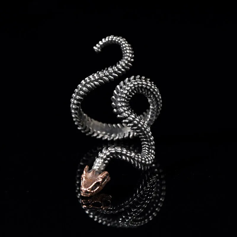 Snake Skeleton Sterling Silver Animal Ring