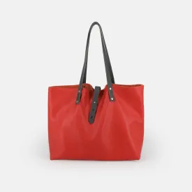 Soft Italian Leather Tote - Red