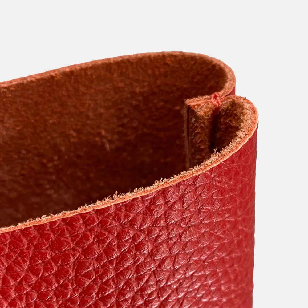 Soft Italian Leather Tote - Red