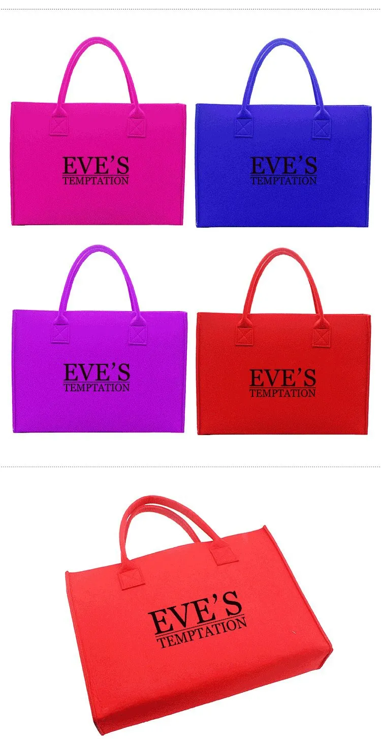 Solid Colour Felt Tote Bag