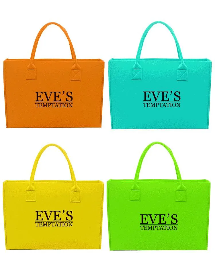 Solid Colour Felt Tote Bag