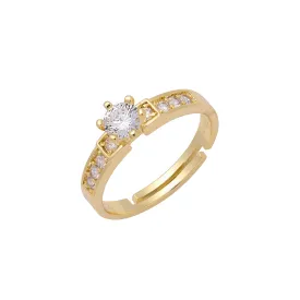 Solitaire Cluster Engagement 14K Gold Open Rings