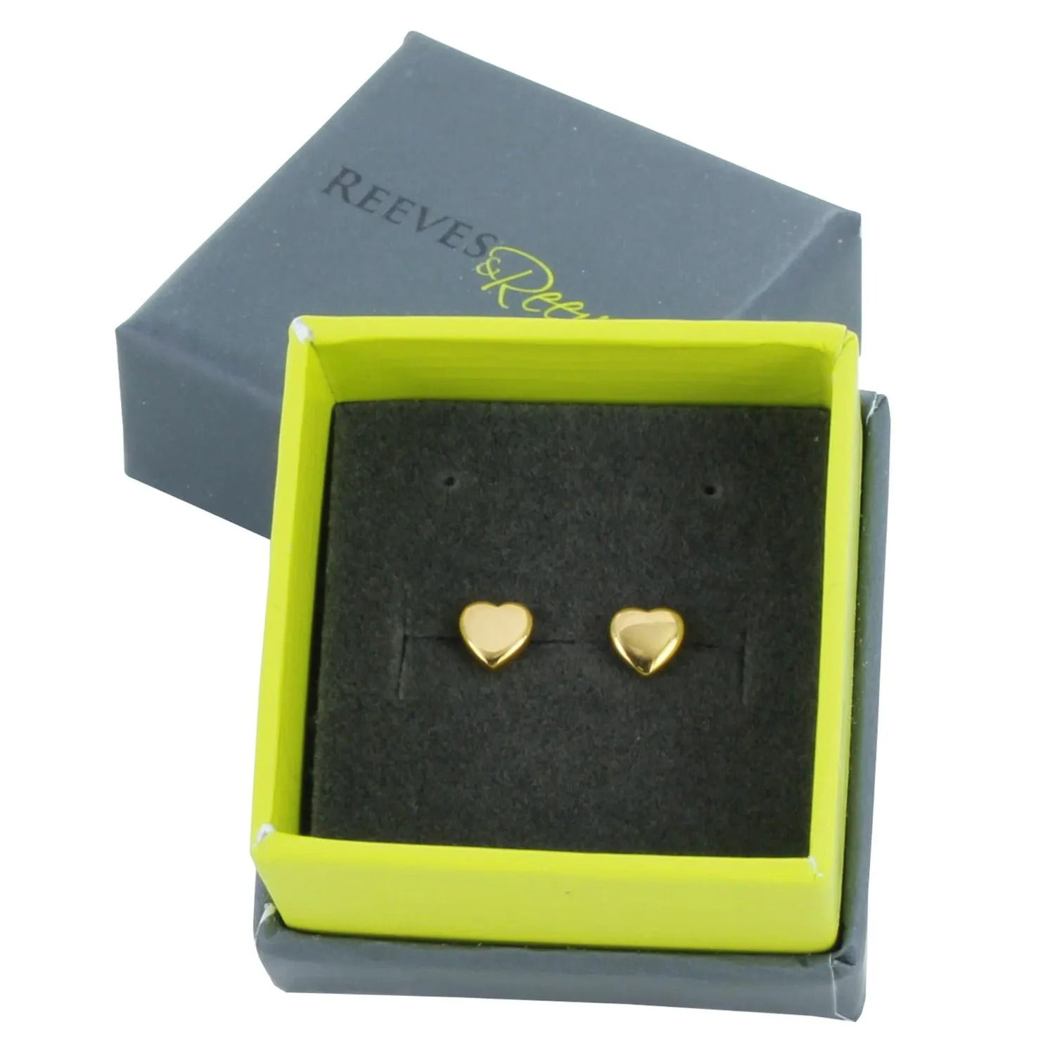 Sterling Silver High Shine Heart Studs