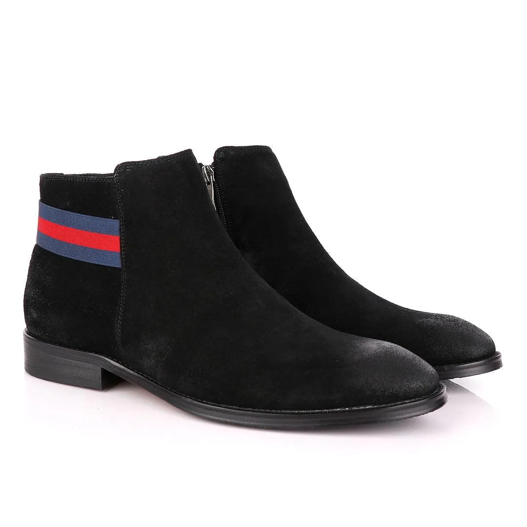 Terry Taylors Black Suede Chelsea Formal Boot.