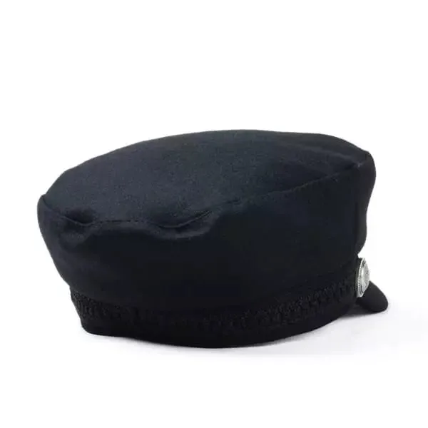 The Crown Black Cotton Sailor Cap