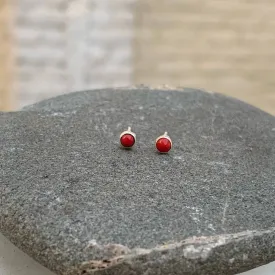 Tiny Red Ear Studs