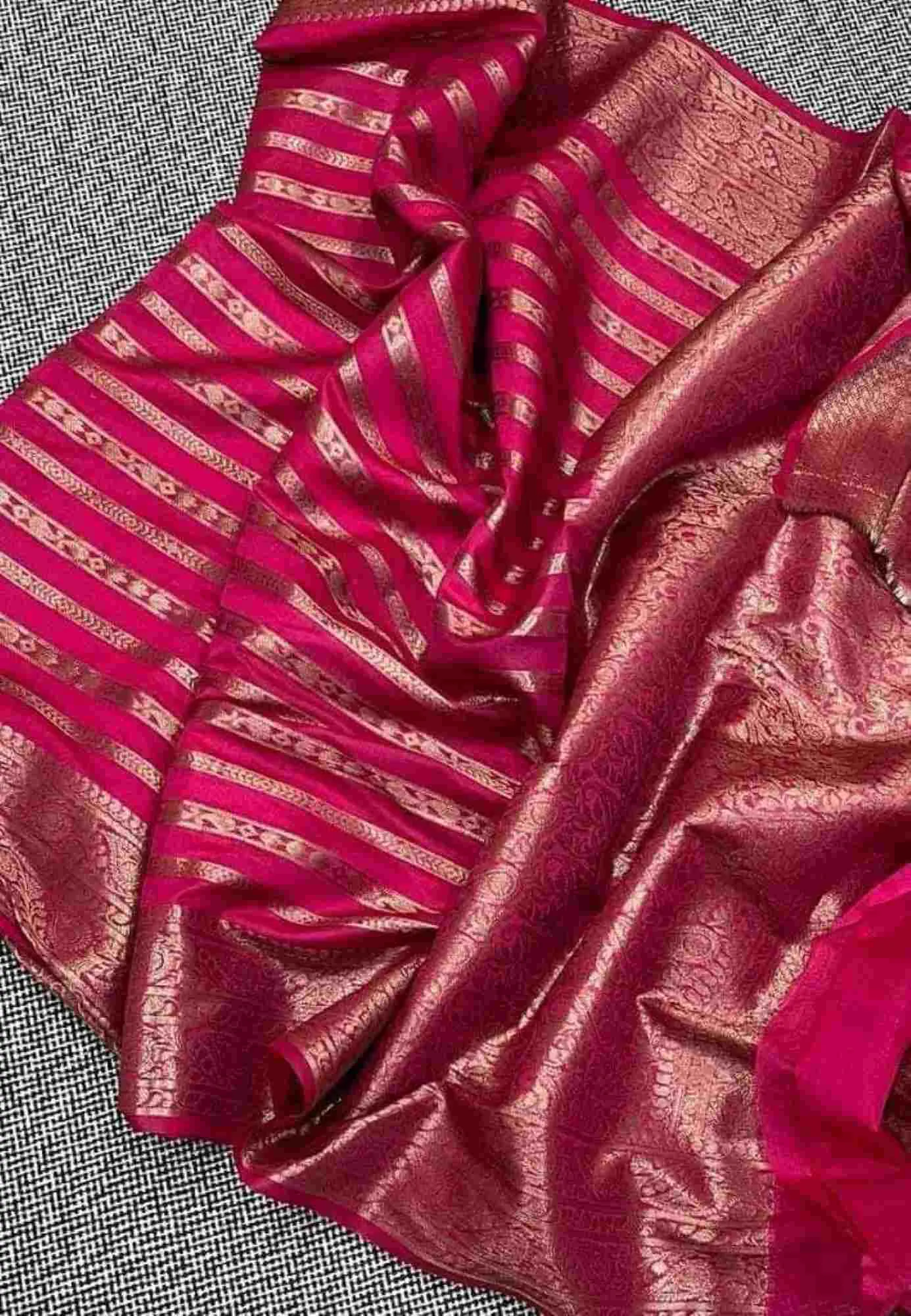 Traditional Style Banarasi Weave on Kora silk Ready To Wear Saree