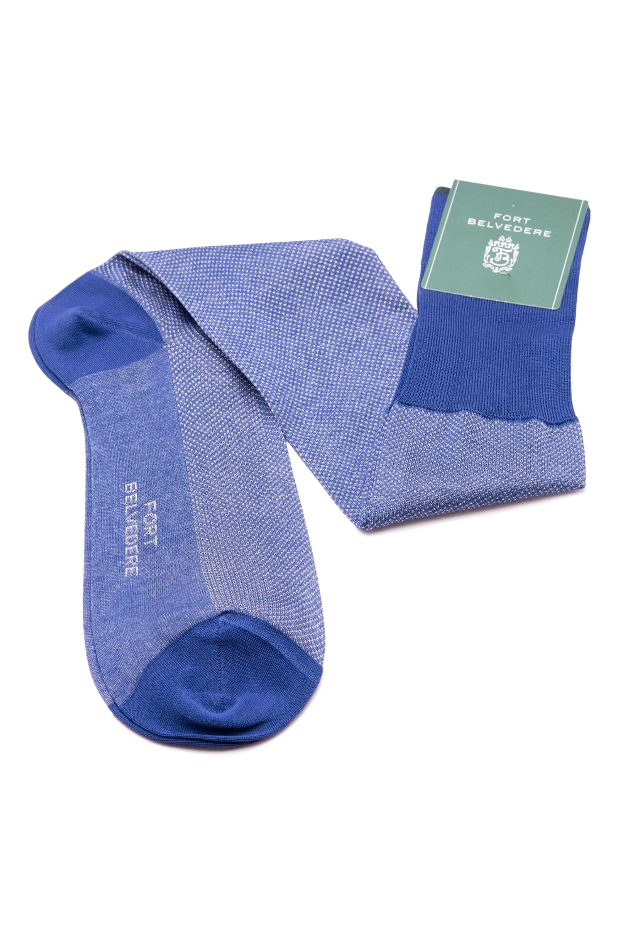 Very Blue & White Two-Tone Solid Socks