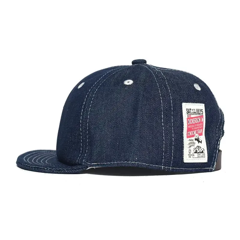 Vintage Denim Short Visor Snapback Cap