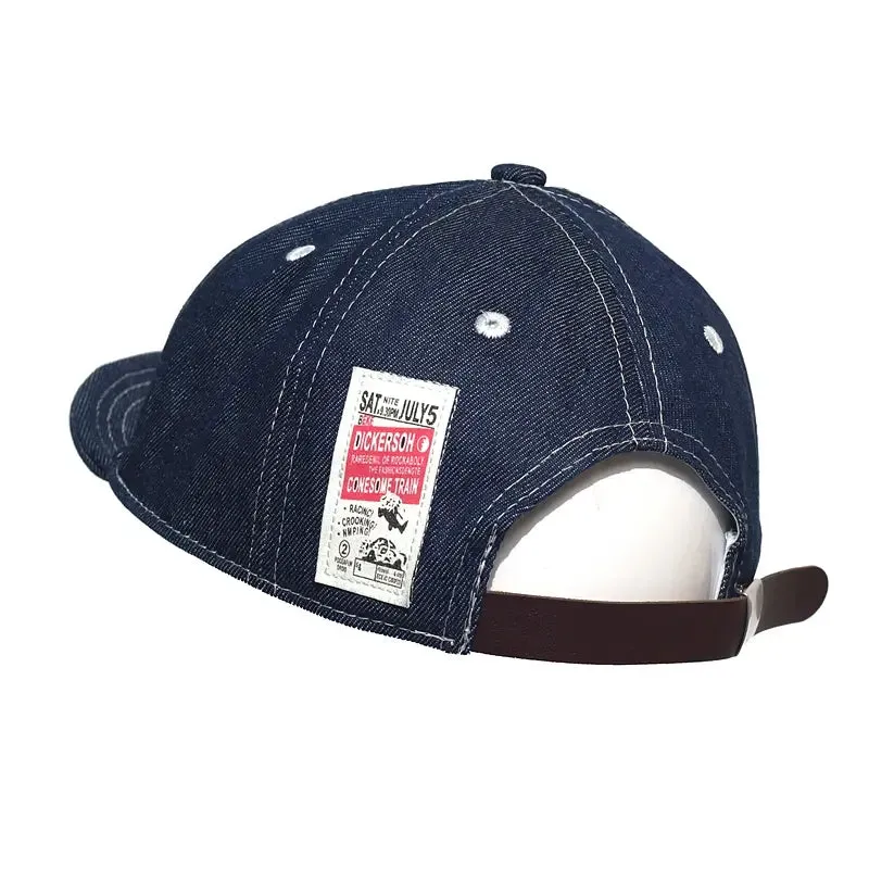 Vintage Denim Short Visor Snapback Cap